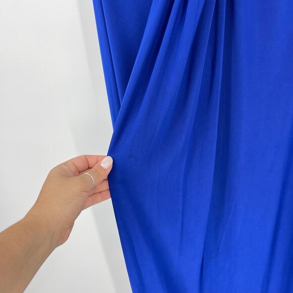 MISA Los Angeles | Thora Dress in Cobalt Blue Venezia Jersey One Shoulder Maxi M - Picture 6 of 14